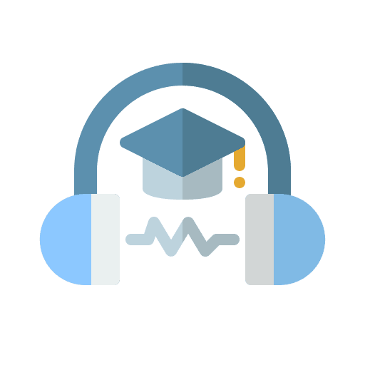 Online learning course digital learning headphone icon Online learning course digital learning headphone icon