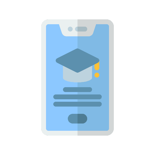 Certificate mortarboard certificate smartphone icon Certificate mortarboard certificate smartphone icon