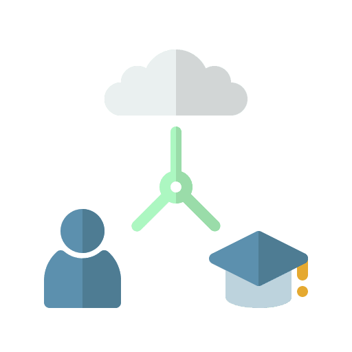 Online learning digital learning cloud student icon Online learning digital learning cloud student icon