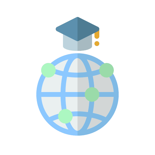 Online learning global mortarboard elearning icon Online learning global mortarboard elearning icon