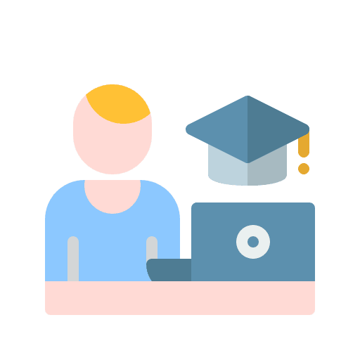Online learning user education computer icon Online learning user education computer icon