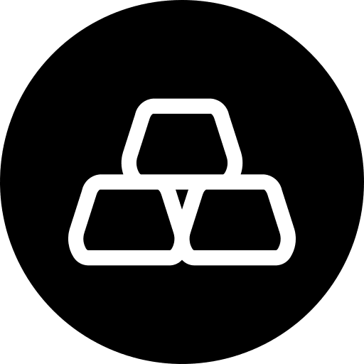 Gold ingots bars button icon