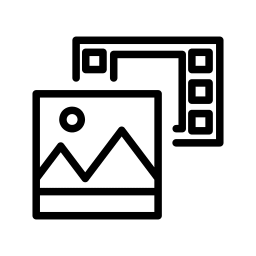 Photo and video content management photo and video multimedia icon