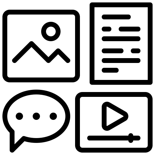 Content management social media marketing communications icon