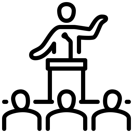 Lecture seminar podium conference icon