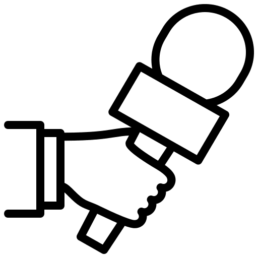 Microphone journalist news professions and jobs icon