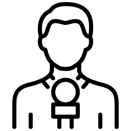 Journalist man communications interview icon