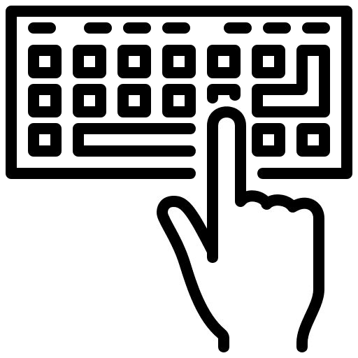 Keyboard hand keyboard computer icon