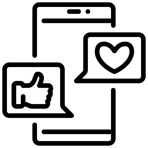 Social media marketing phone instagram text icon