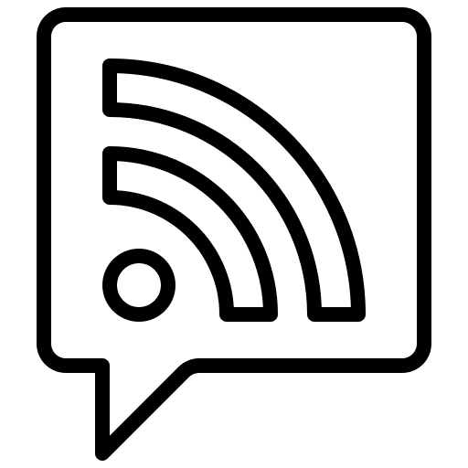 Rss social media news feed logotype icon