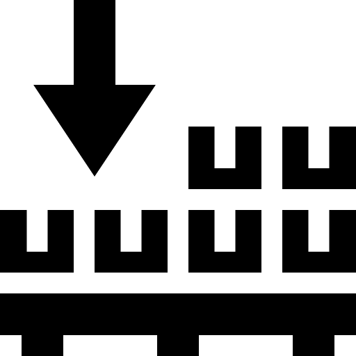Import shipping and delivery stock down arrow icon