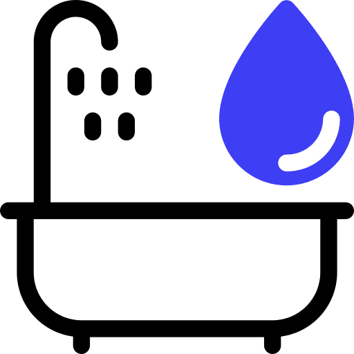 Bath tub bathroom wellness shower icon