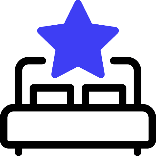 Bed star hotel bed icon