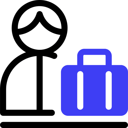 Bellboy hotel luggage user icon