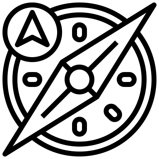 Compass maps and location cursor navigation icon