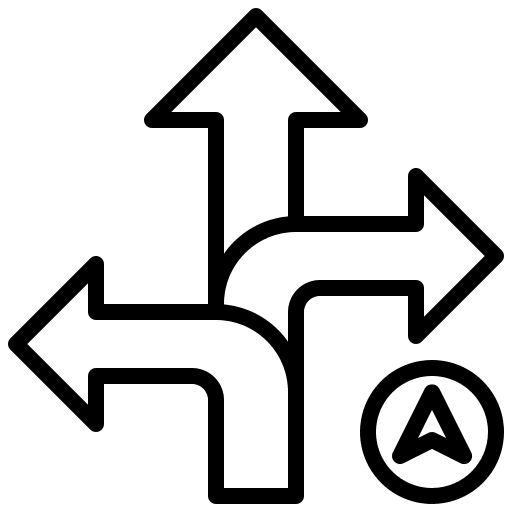 Direction maps and location direction different icon