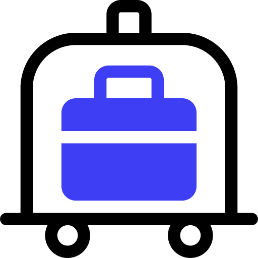 Trolley cart travel hotel baggage icon Trolley cart travel hotel baggage icon