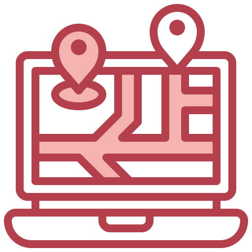 Laptop maps and location map pointer electronics icon Laptop maps and location map pointer electronics icon