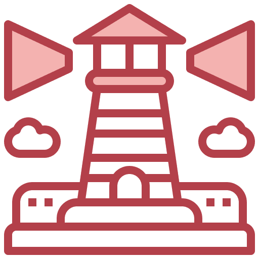 Lighthouse guide security beacon icon