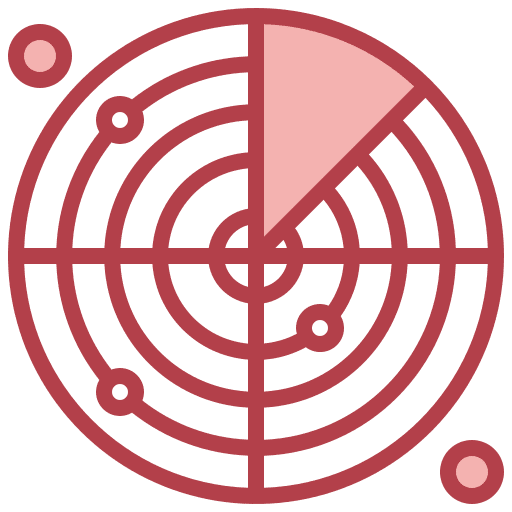 Radar positional maps and location area icon Radar positional maps and location area icon