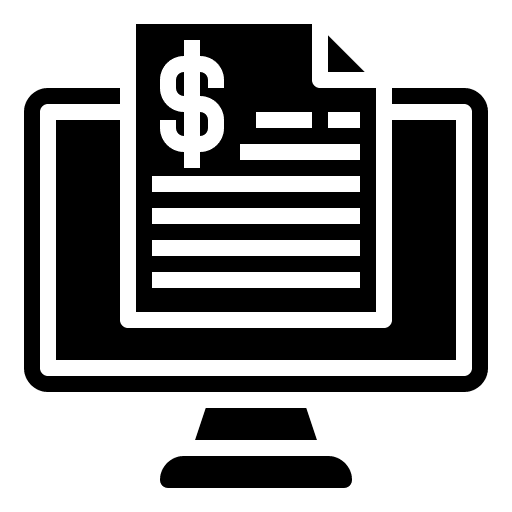 Computer receipt dollar file icon