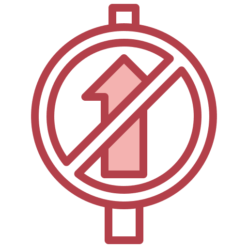 Forbidden sign direction way signaling icon Forbidden sign direction way signaling icon