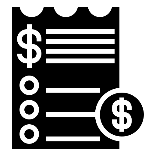 Invoice business and finance bill receipt icon