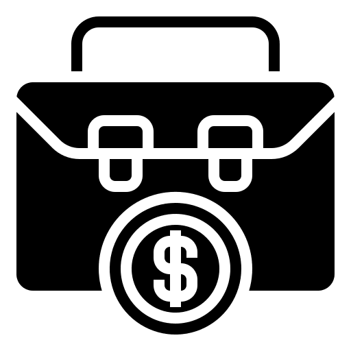 Portfolio bag travel suitcase icon