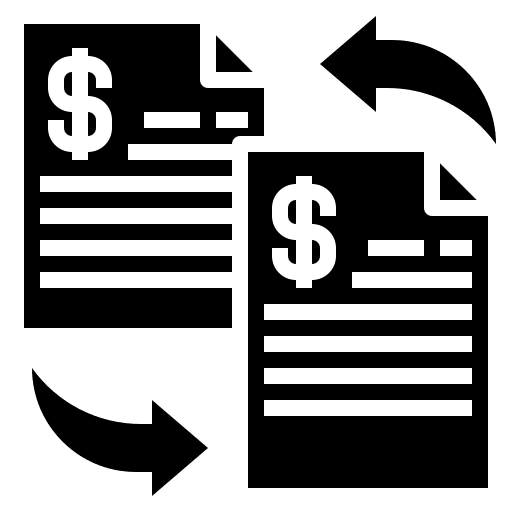 Document money exchange business and finance icon Document money exchange business and finance icon