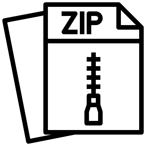 Zip extension file symbol icon Zip extension file symbol icon