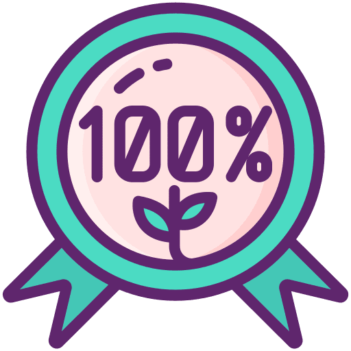 100 percent farming and gardening signaling leaf icon