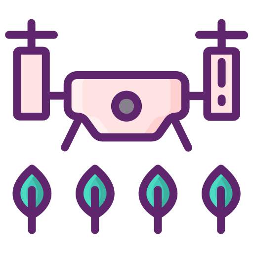 Drone farming and gardening electronics agriculture icon