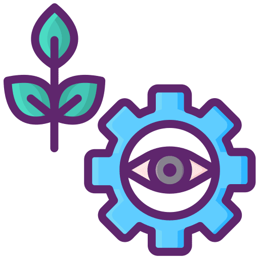 Monitoring smart farm surveillance icon