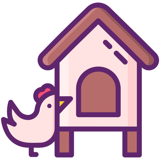 Chicken coop animals structure hen icon