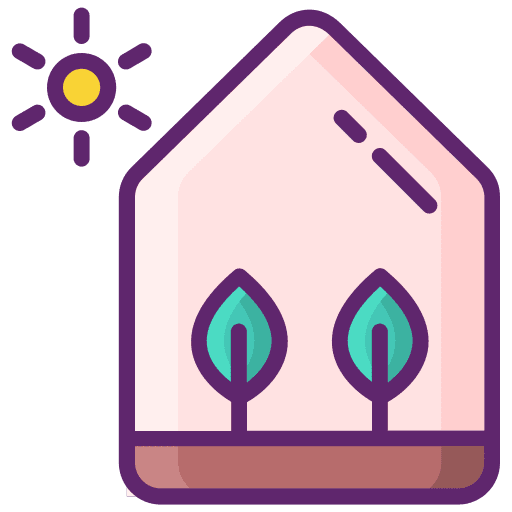 Greenhouse heat smart farm botanical icon