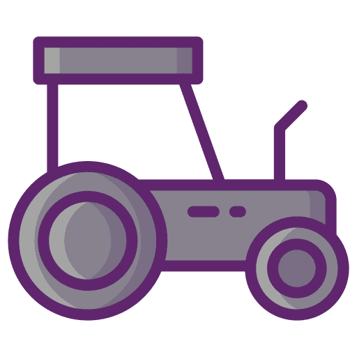 Tractor farming and gardening garden transport icon