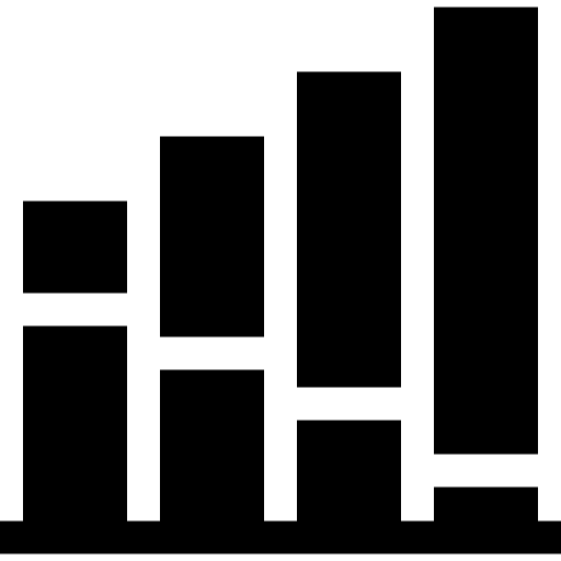 Bar chart analysis marketing growth icon