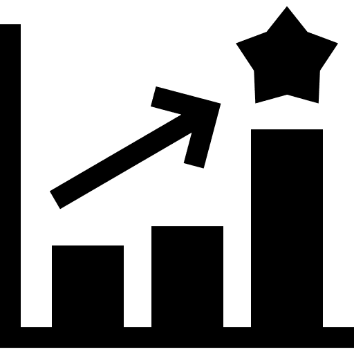 Rating bar chart analysis star icon