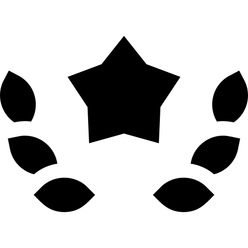 Star laurel wreath emblem insignia icon