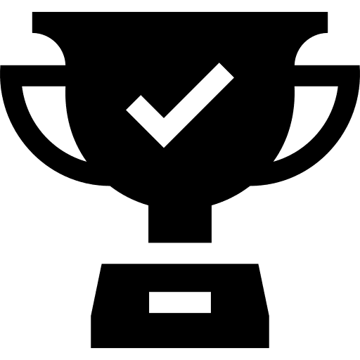 Trophy cup check approved icon