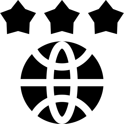 Rating worldwide stars world grid icon