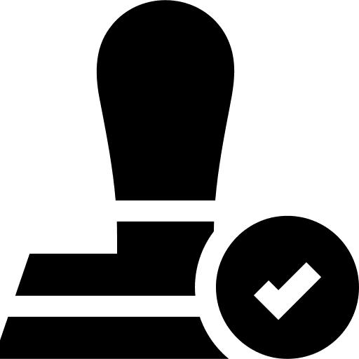 Stamp approved stamp check icon