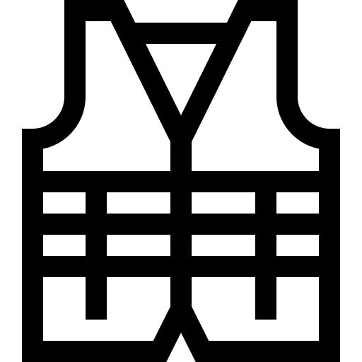 Vest construction and tools safety protection icon