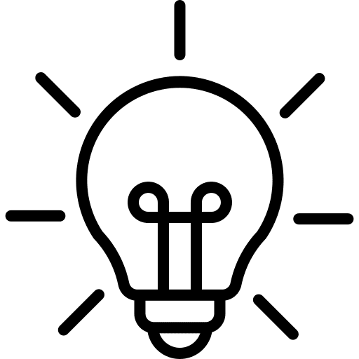 Idea electricity invention light bulb icon