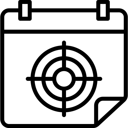 Target organization time and date deadline icon