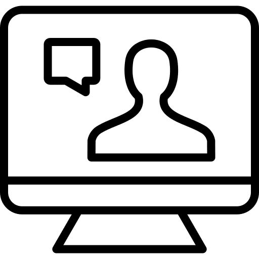 Video call communications monitor meeting icon