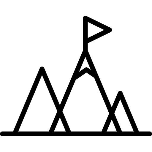 Goal achievement mountain business and finance icon