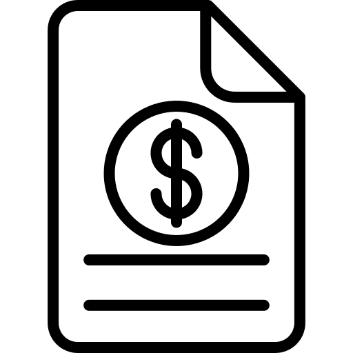 Bill receipt invoice business and finance icon