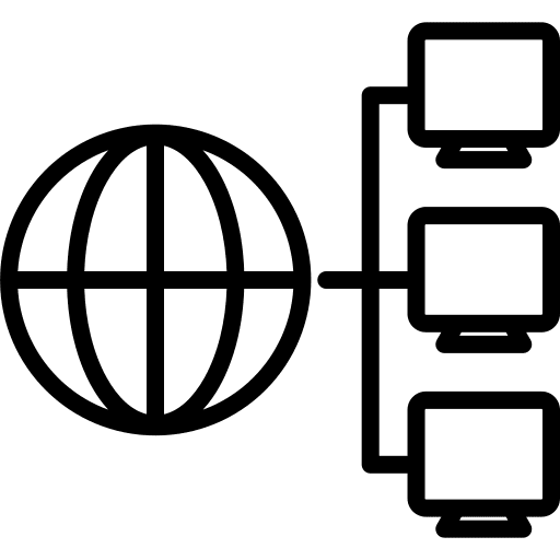Internet globe technology networking icon