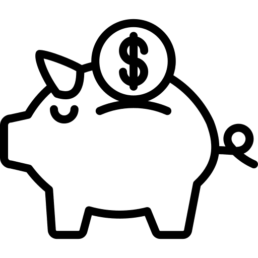 Piggy bank coin saving money icon